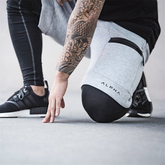 Shorts Sports Running Shorts Men Cotton Zipper Joggers Jogging Sweatpants gym crossfit shorts men Workout Short Pant