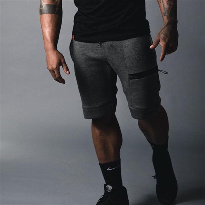 Shorts Sports Running Shorts Men Cotton Zipper Joggers Jogging Sweatpants gym crossfit shorts men Workout Short Pant